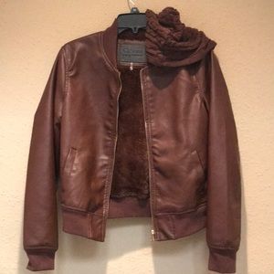 Brown faux leather jacket